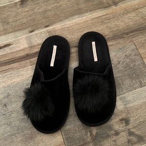 Velvet fur slippers